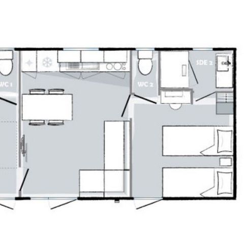 Mobile home 6 persons - Premium 2 bedrooms 2 bathrooms 33m² (33m²)