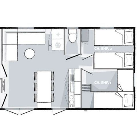 MOBILHOME 6 personas - Premium 3 habitaciones 33m² (33m²)