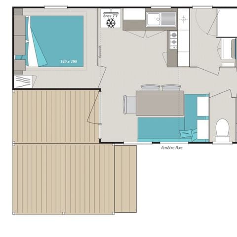 MOBILHOME 6 personnes - Mobil-home Loisir+ 6 personnes 3 chambres 30m²