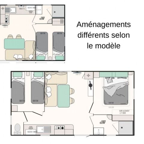 Mobilhome 7 personnes - Evasion+ - 2 chambres - 28m²
