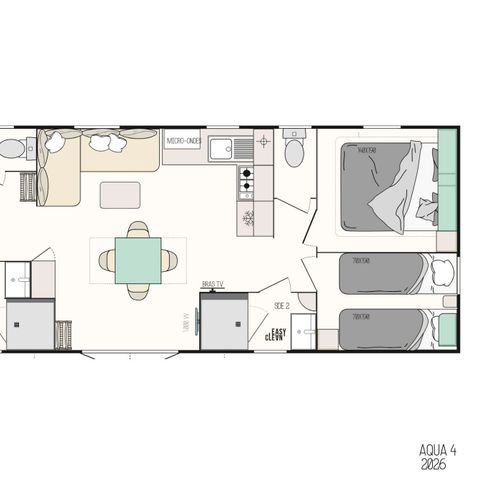 MOBILHOME 8 personas - Mobil-home Confort+ 8 personas 4 dormitorios 2 baños