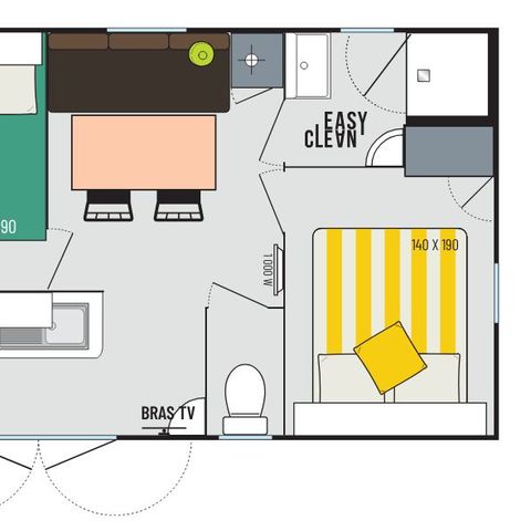 Mobilhome 4 personas - Cocoon+ para - 4 personas - 2 habitaciones - 23 m²