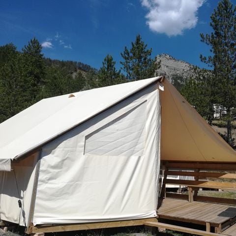 Tent 4 personen - Standaard Junior Tent 17m² (zonder sanitair) 2 slaapkamers + terras