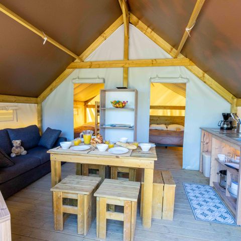 TENDA DA CAMPEGGIO 5 persone - Tenda Junior su palafitte 21m² (senza servizi igienici) 2 camere da letto + terrazza