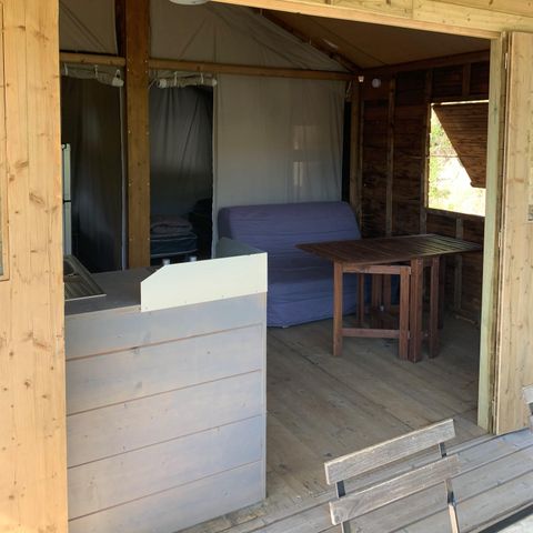 Lodge 4 personen - Cabane Lodge sur pilotis 34m² 2 kamers + terras