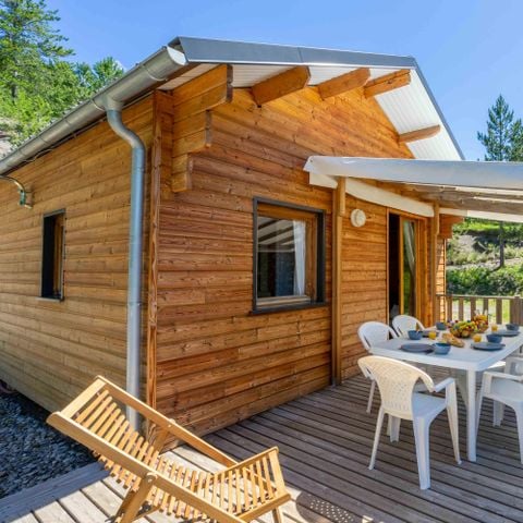 Chalet 8 Personen - Holzchalet Komfort 35m² 3 Zimmer + TV + Terrasse