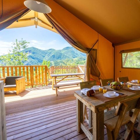 TENDA DA CAMPEGGIO 6 persone - Lodge Premium 35m² tenda con 3 camere da letto + 16m² terrazza (con servizi igienici)