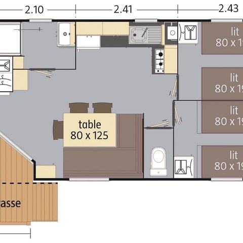 Mobile home 6 persons - Ciela Confort Compact - 3 bedrooms