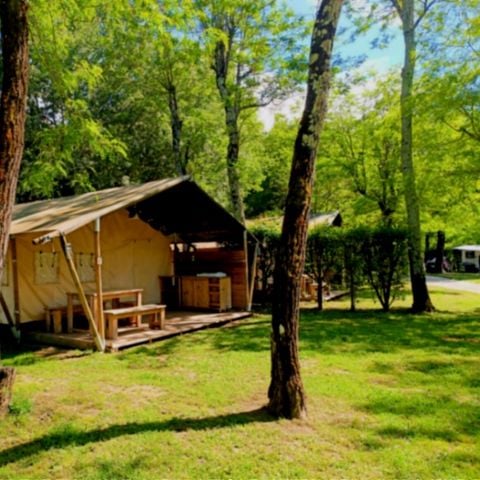 Tente en toile et en bois 5 personnes - Lodge Tente