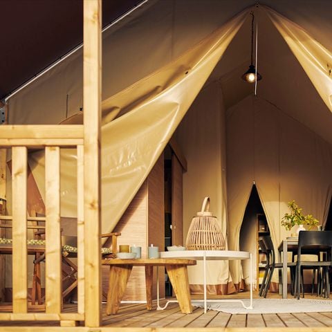 CANVAS AND WOOD TENT 6 people - Woodlodge Vue Loire Confort 34m² - 3 bedrooms + terrace 6 pers