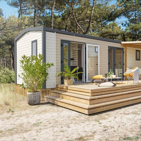 Mobilheim 4 personen - Mobilheim Loireblick 33m² Premium / 2 Zimmer + TV + LV + Klima + Überdachte Terrasse 4 Pers.
