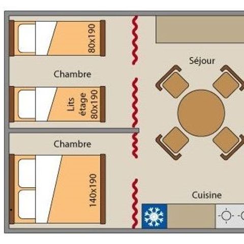 TENTE 4 personnes - Amazone - moins de 7 nuits (sanitaires communs du camping)