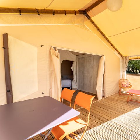 Canvas and wooden tent 4 persons - Nature Lodge tent - 2 bedrooms - Fitted kitchen - Bathroom