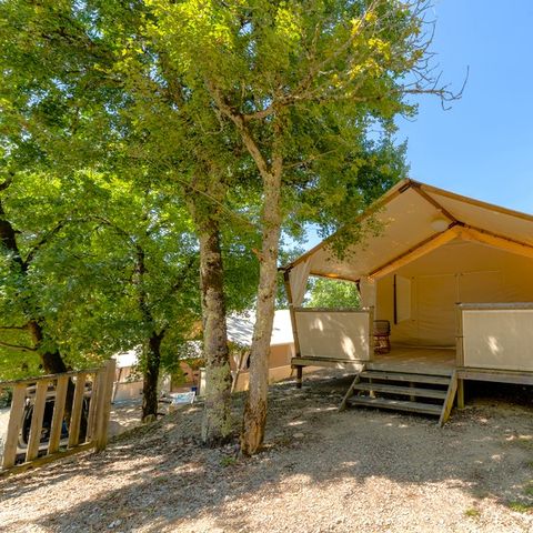 Safarizelt 4 Personen - Zelt Nature Lodge - 2 Zimmer - Ausgestattete Küche - Badezimmer