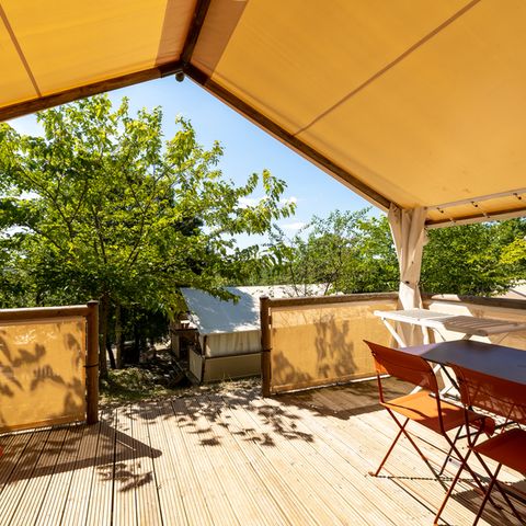 Safarizelt 4 Personen - Zelt Nature Lodge - 2 Zimmer - Ausgestattete Küche - Badezimmer