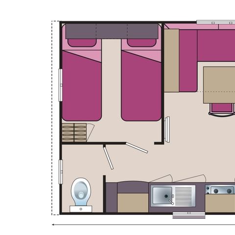Mobile home 4 persons - Confort Compact - 2 bedrooms