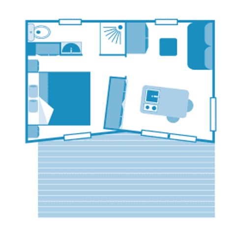 Stacaravan 6 personen - Cottage Duo 2p 1bed ** (in het Frans)