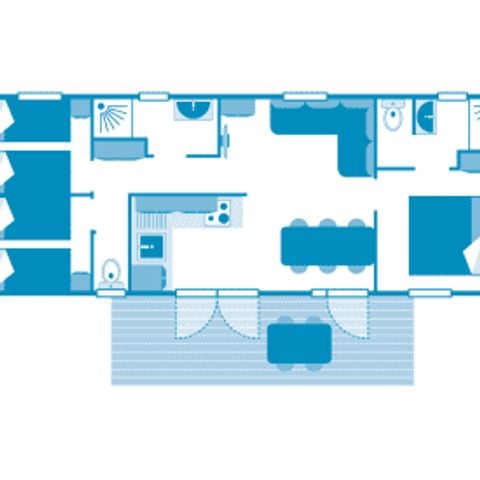 Stacaravan 6 personen - Cottage Zeezicht 6p 3bed Premium