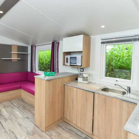 Mobilheim 4 Personen - Mobilheim Morgane Premium 33m² (2 Zimmer) + überdachte Terrasse 4 Pers.