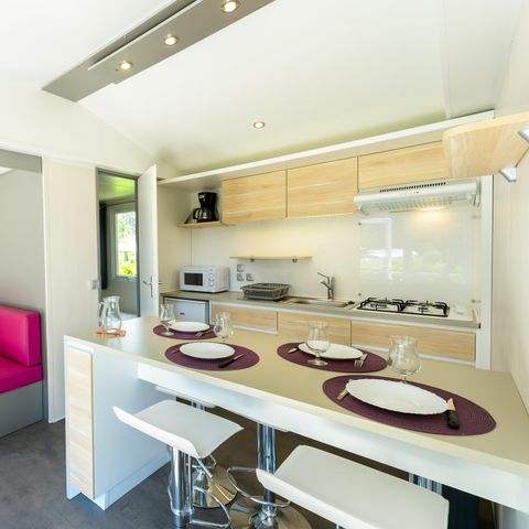 Mobilheim 4 Personen - Mobilheim Perceval Standard 29m² (2 Zimmer) + überdachte Terrasse + TV