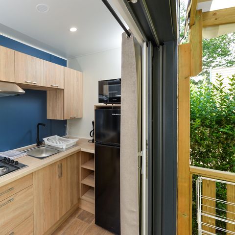 Mobilheim 4 Personen - Mobilheim Camelot Premium 32m² (2 Zimmer) + große überdachte Terrasse/ Fußgängerzone 4 Pers.