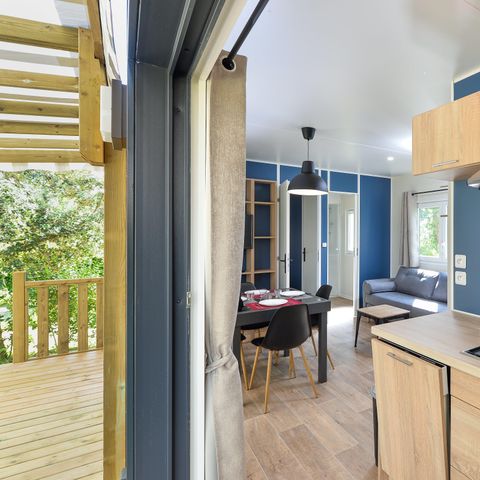 Mobilheim 4 Personen - Mobilheim Camelot Premium 32m² (2 Zimmer) + große überdachte Terrasse/ Fußgängerzone 4 Pers.