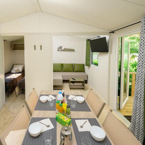 Mobilheim 4 Personen - Mobilheim Yvain Confort 27m² (2 Zimmer) + überdachte Terrasse + TV / Fußgängerzone 4 Pers.