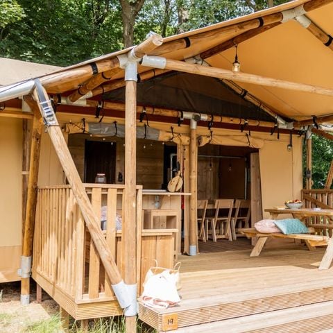 TENTE TOILE ET BOIS 5 personnes - Tente safari Loubine