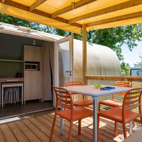 Tente en toile et en bois 4 personnes - Chalet tente Crevette