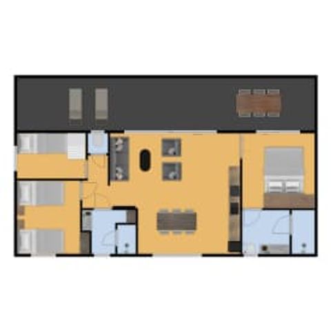 Stacaravan 6 personen - Cachalot