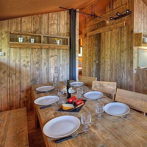Tente en toile et en bois 5 personnes - Tente Safari | 2 Ch. | 4/5 Pers. | Clim.