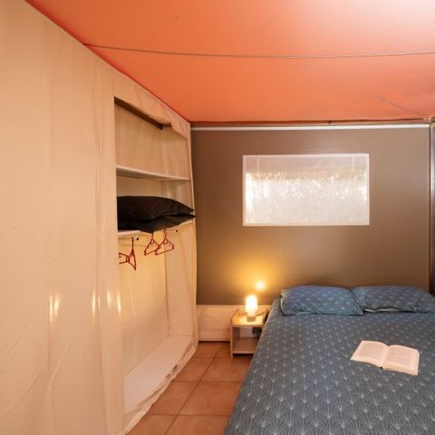 TIENDA DE LONA Y MADERA 5 personas -  Lodge 2 habitaciones 5 pers
