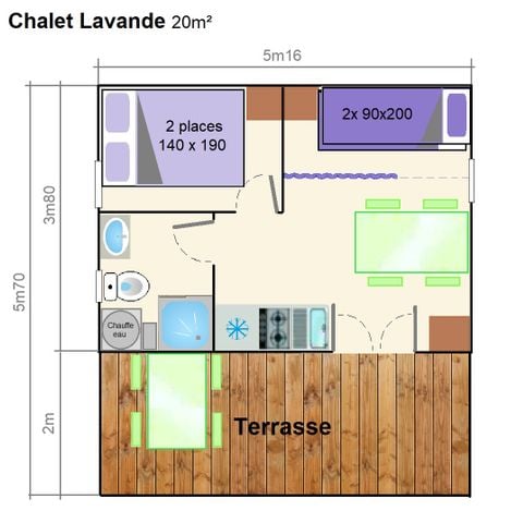 Chalet 4 persons - LAVENDER basic