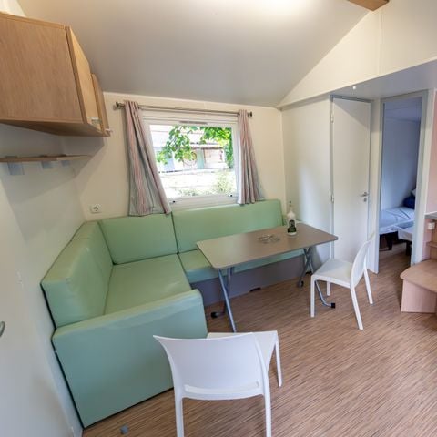 Stacaravan 4 personen - Stacaravan Premium Riviera 28m² bij de rivier- 2 kamers + Overdekt terras - 4 pers