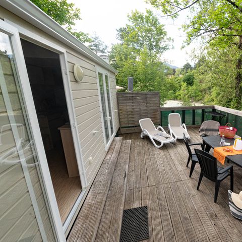 MOBILHOME 4 personas - Mobil-home Premium Riviera 28m² cerca del río- 2 habitaciones + Terraza con sombrilla - 4 pers