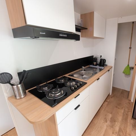 Mobile home 4 persons - Premium Trendy 28m² - 2 bedrooms + covered terrace + Air conditioning + TV