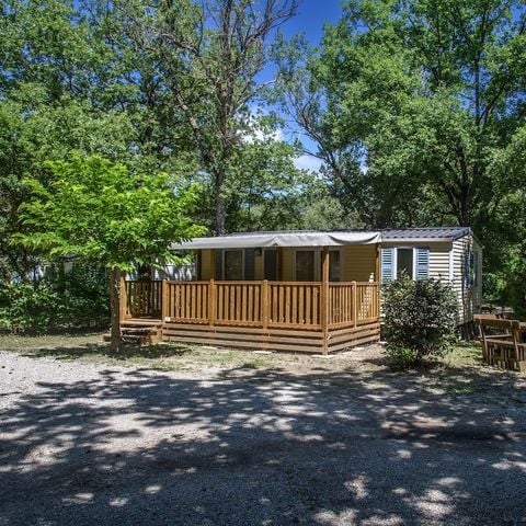 Stacaravan 6 personen - Stacaravan Confort Relax Clim 33m² (3bed-6pers) + Overdekt terras + Airconditioning - Tarief 1 tot 6 pers.