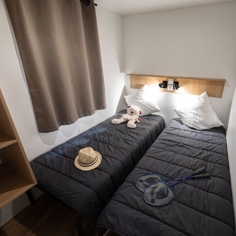 Stacaravan 10 personen - Stacaravan Premium Tribu Trendy - 5 slaapkamers + geschakelde overdekte terrassen + Airconditioning + TV