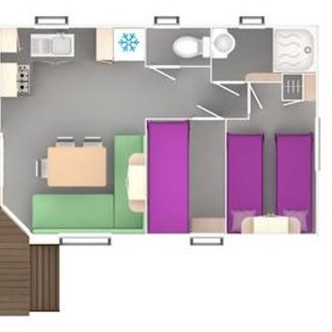 Stacaravan 6 personen - Stacaravan (3 bed/6 personen) LOFT 33 FAMILIE