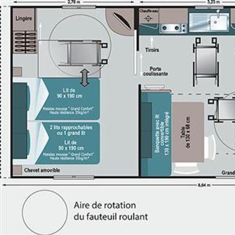 BUNGALOW 6 personnes - PMR