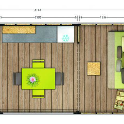Canvas and wooden tent 4 persons - MAORI