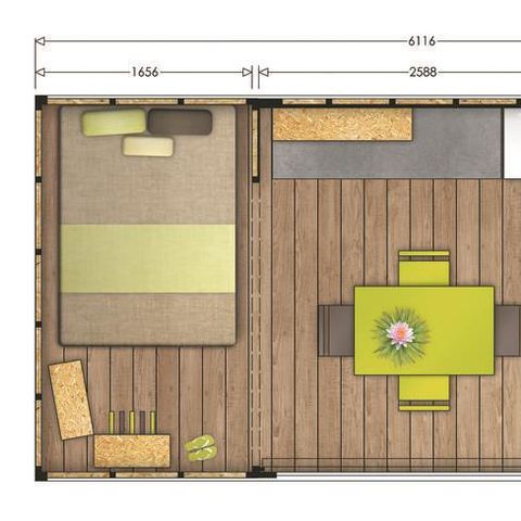 Canvas and wooden tent 4 persons - MAORI
