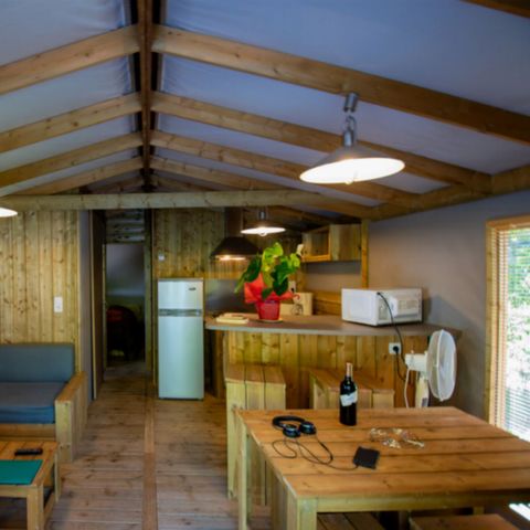 Canvas and wooden tent 4 persons - EcoLodge 4/6 PL