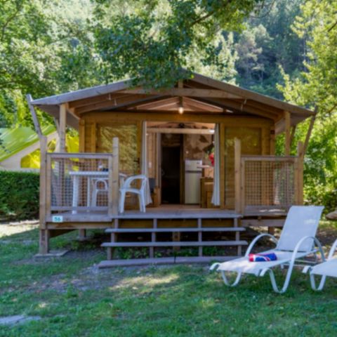Canvas and wooden tent 4 persons - EcoLodge 4/6 PL