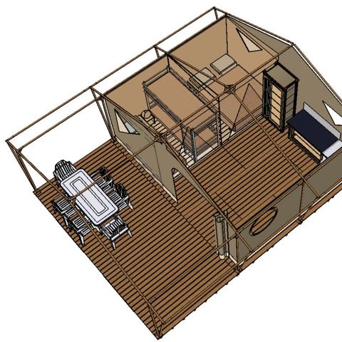 TENDA IN TELA E LEGNO 4 persone - CANADA senza servizi igienici