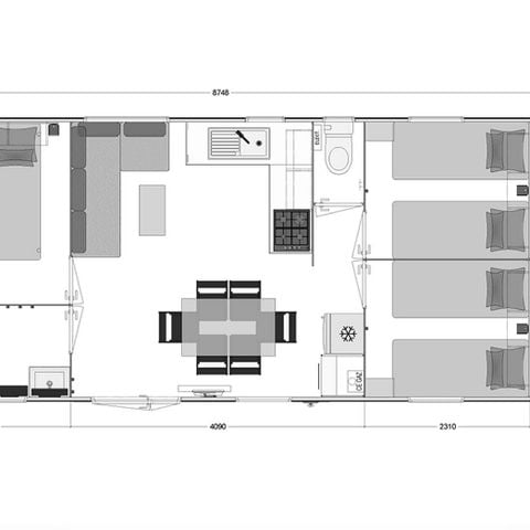Mobile home 6 persons - 3-bedroom Premium Comfort