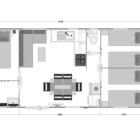 MOBILE HOME 6 people - Comfort 3 Premium air-conditioned (year 2024)