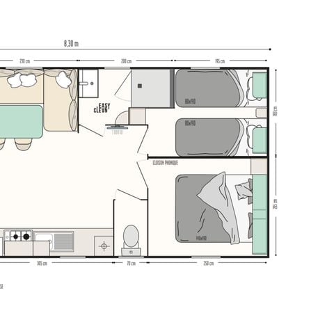 Mobilhome 4 personnes - Le Rivage 2eme Ligne