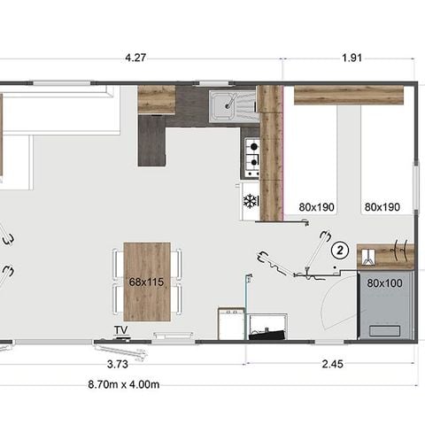 Casa mobile 6 persone - Les Dunes