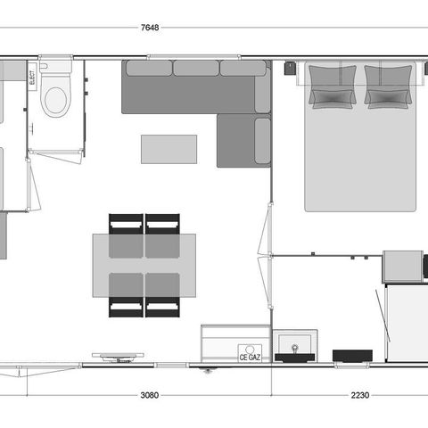 Mobile home 4 persons - COMFORT PLUS 2 bedrooms